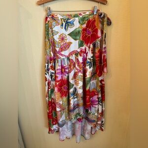 Cynthia Rowley Multicolor Floral High Low Skirt
